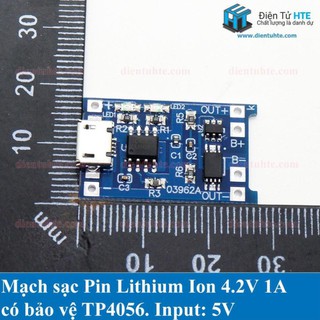 Mạch Sạc 1S Pin Lithium - Li-ion - 18650 TP4056 Có Bảo Vệ Pin