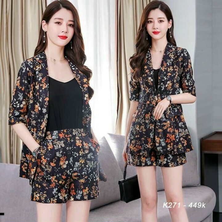 Set bộ vest short 3 món siêu sang - Mua bộ vest short đi chơi đẹp