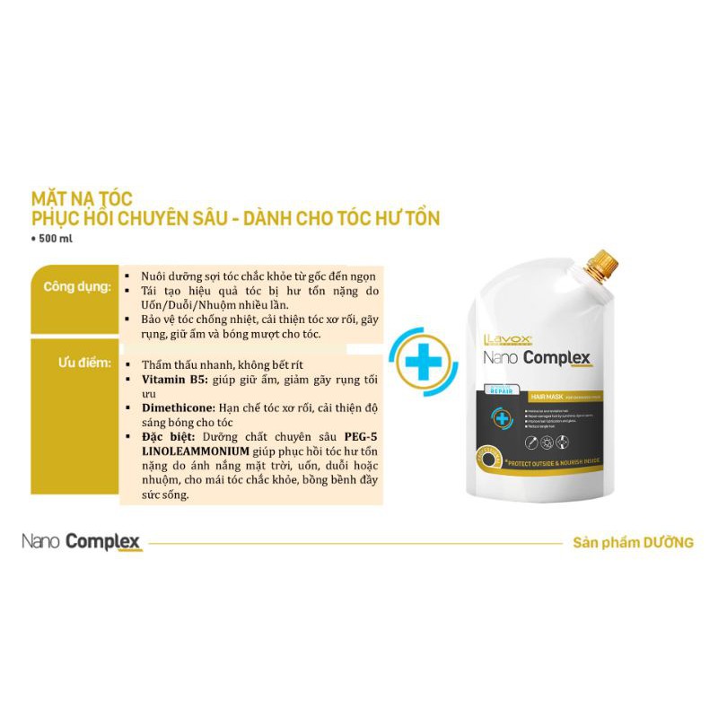 Mặt nạ/ Hấp tóc chuyên sâu phục hồi tóc hư tổn.