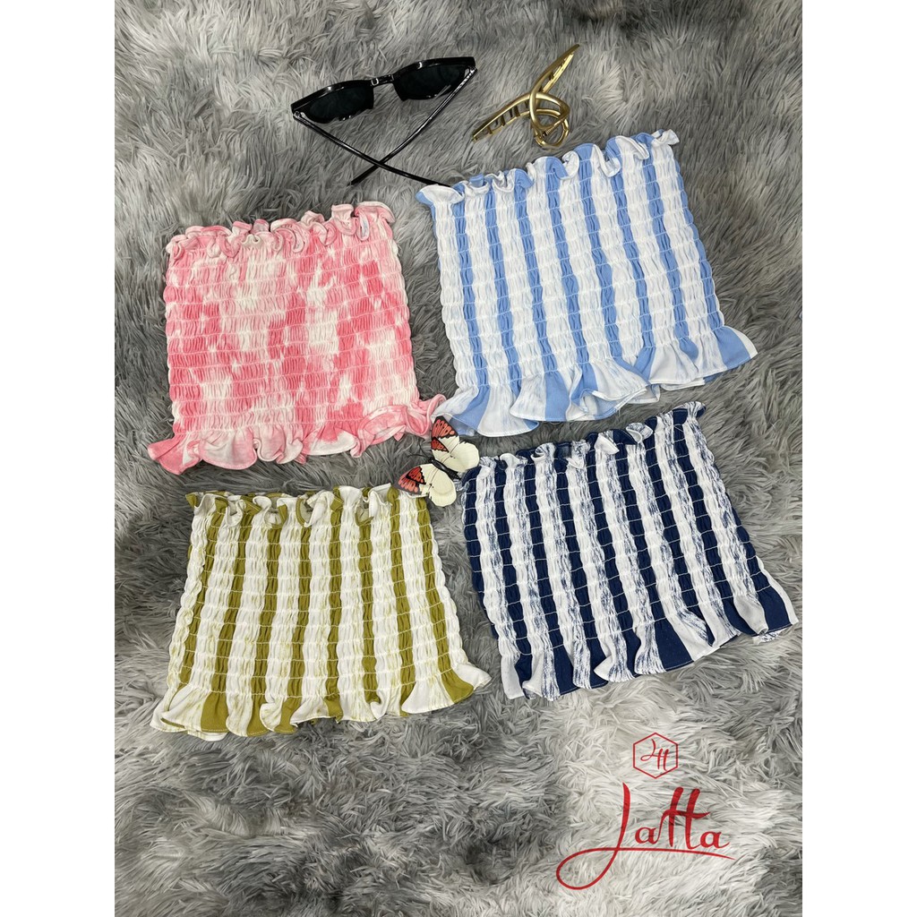 ÁO ỐNG NHÚN CO GIÃN HỌA TIẾT SỌC KẺ DỌC - STRIPED TUBE TOP | BigBuy360 - bigbuy360.vn