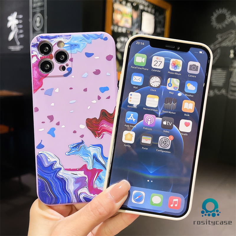 Full Cover Straight Cube Art Watercolor TPU Phone Case for  Xiaomi Redmi Note 9 8 10 10S 9 PRO MAX 9S Xiaomi Redmi POCO X3 NFC X3 PRO M3 Redmi 9 9C NFC 9A 9i 9T 9 PRO