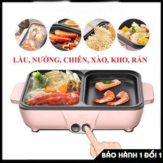 Bếp Lẩu Nướng 2 Ngăn Đa Năng Hàn Quốc, Nồi Lẩu Nướng 2 in 1 BẢO HÀNH 1 ĐỔI 1