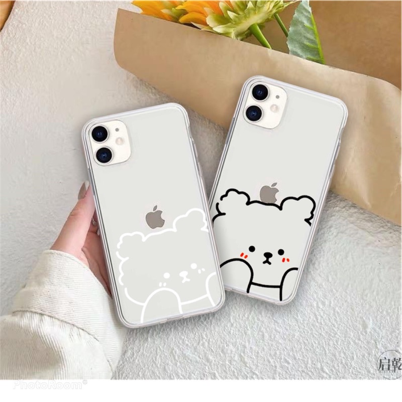 Ốp lưng iphone hình gấu teddy cute viền trong chống ố 5/5s/6/6plus/6s/6splus/7/7plus/8/8plus/x/xs/11/12/pro/max