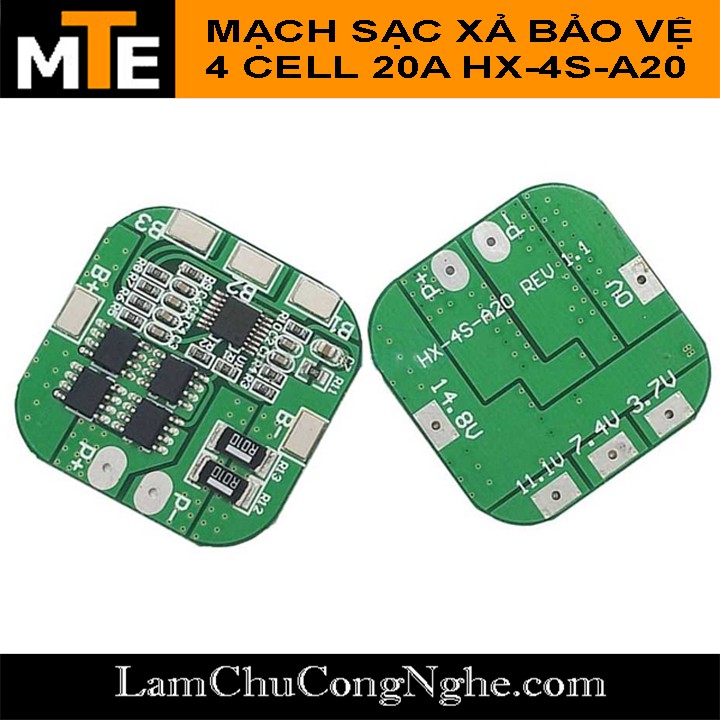 Mạch sạc xả bảo vệ Pin Lithium 4 Cell 20A HX-4S-A20