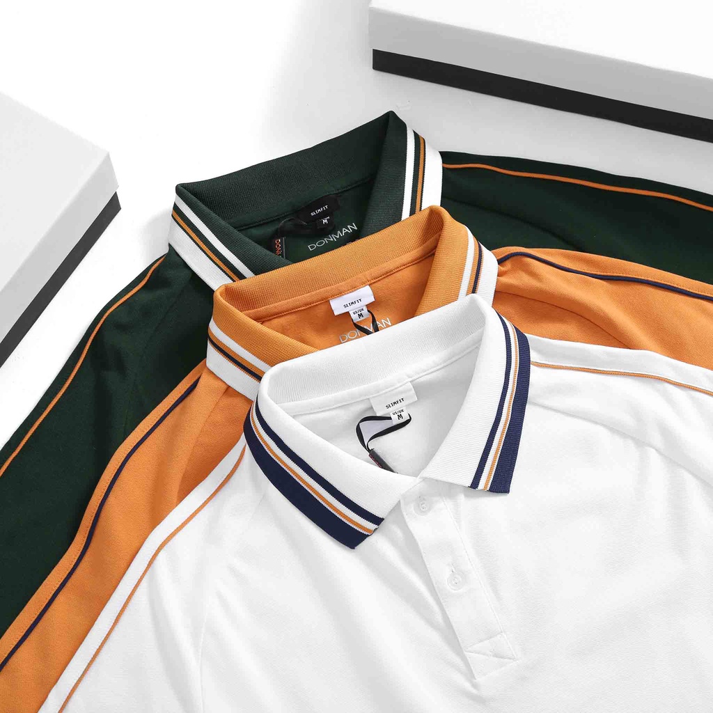 Áo thun polo nam DONMAN chất liệu Premium Pique CVC Áo polo vải mềm mại,mịn màng giữ form dáng của áo polo được lâu AT18