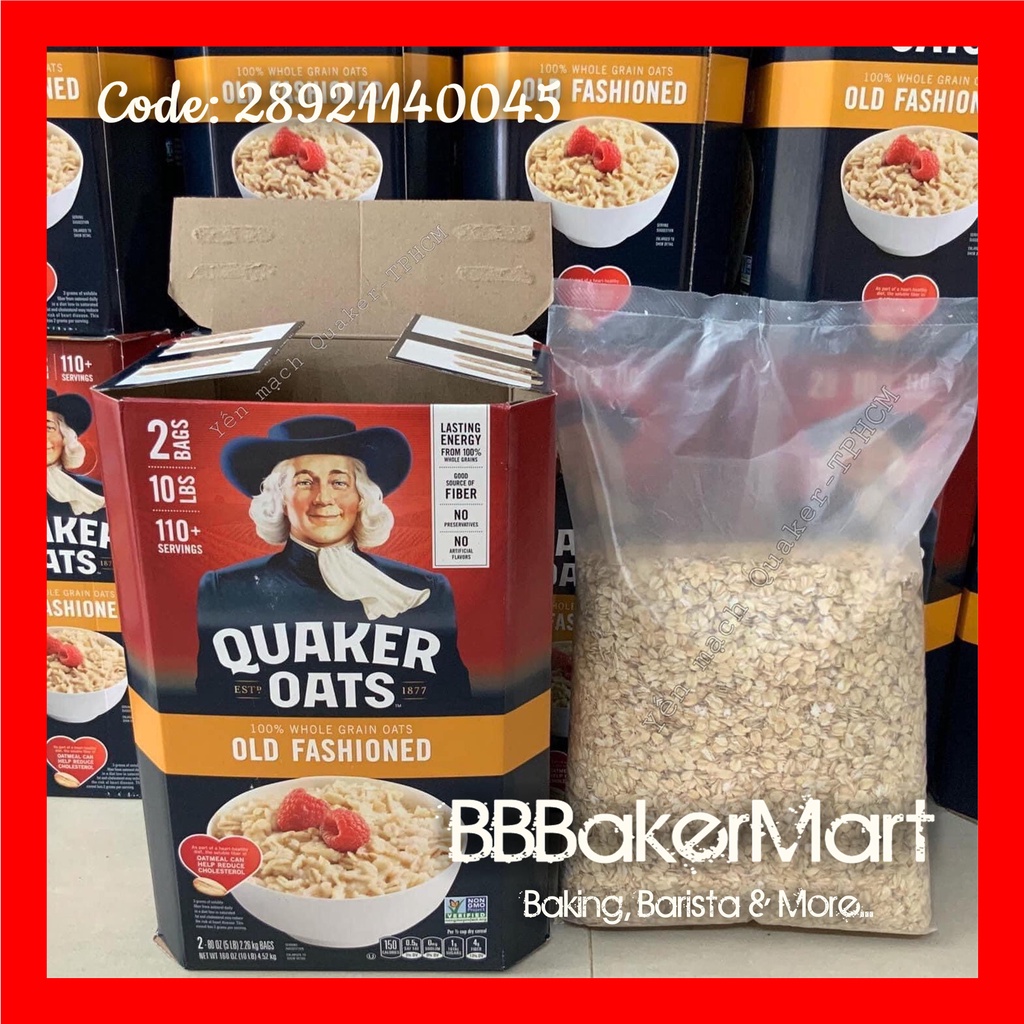 Yến mạch Ông Già QUAKER OATS loại NGUYÊN - Hộp CAM 4.5kg