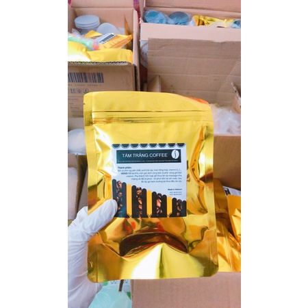 [siêu rẻ] Tắm Trắng cà phê 4 gói giao màu ngẫu nhiên trắng+vàng