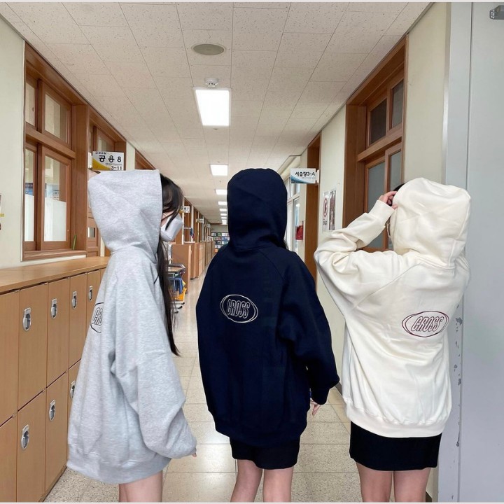 Áo hoodie form rộng nam nữ unisex thêu chữ CROSS phong cách Hàn Quốc mũ áo 2 lớp dày dặn RÔ STORE HD08
