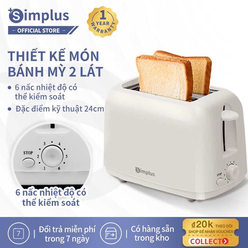 Máy nướng bánh mì sandwich Simplus, đa năng, tiện lợi, tiết kiệm thời gian