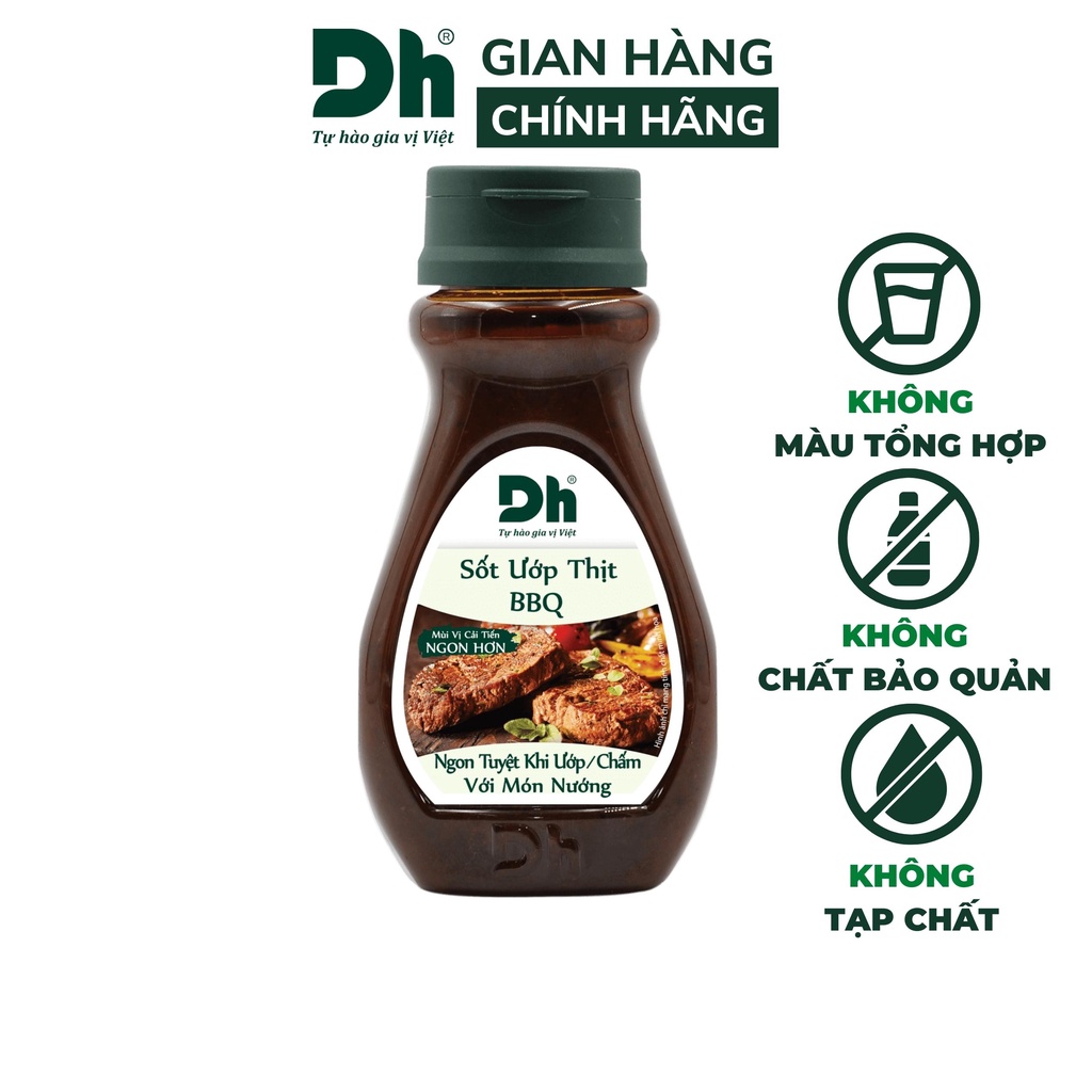 Sốt ướp thịt BBQ Dh Foods gia vị nhà bếp chế biến hải sản, các món nướng lọ 200gr