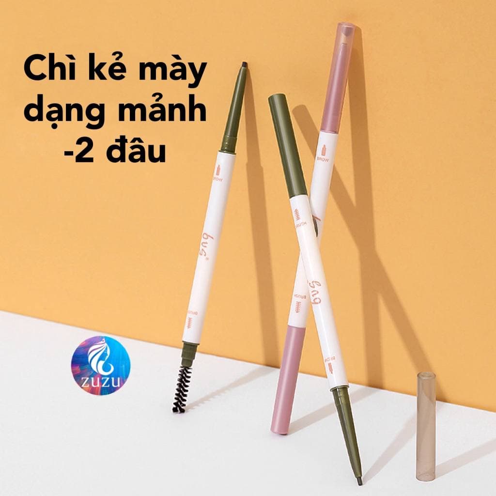 Chì kẻ mày BUG chống nước siêu sắc nét 2 đầu tiện dụng tự nhiên ZUZU Cosmetic HUBEAUTY