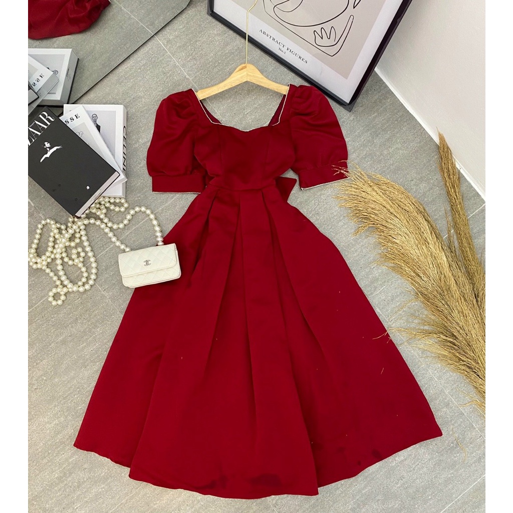 VÁY MAXI TAY NGẮN PHỒNG - 2HN4