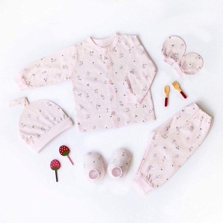 SET sơ sinh dài tay mỏng 5 món MIOMIO