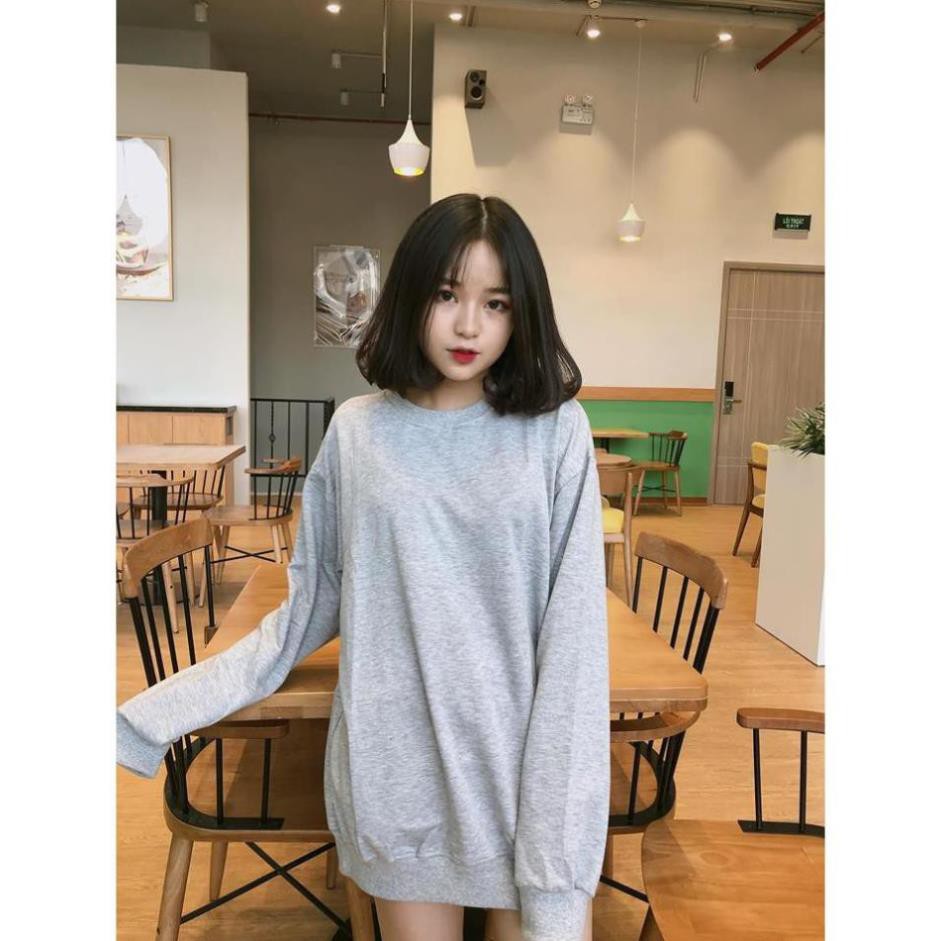 Áo SWEATER Trơn XÁM UNISEX