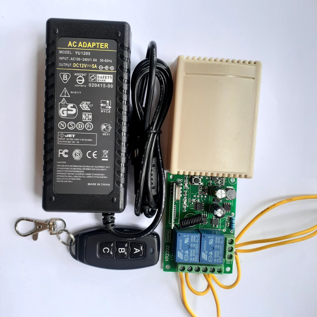 Bộ điều khiển hoạt động 2 chiều của xi lanh điện, gồm Nguồn 12v  và Công tắc điều khiển xi lanh điện,