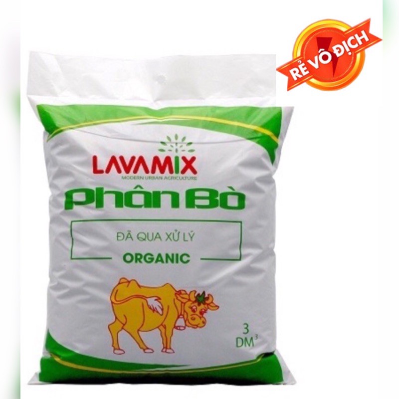 Phân Bò Hữu Cơ Tiện Lợi, Không Mùi Hôi 3dm3 (560g)