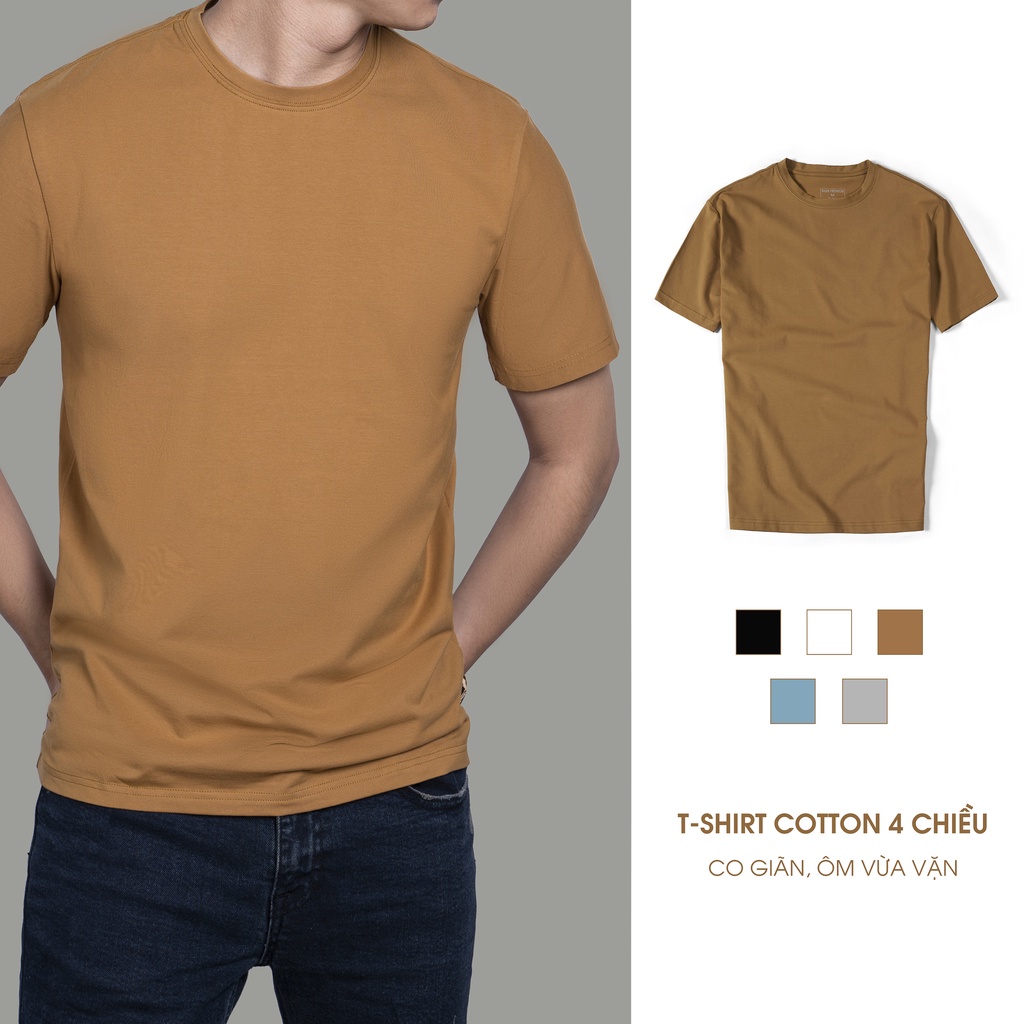 Áo thun cổ tròn Basis cotton Premium màu sắc trẻ trung, thanh lịch Basis AT04 | BigBuy360 - bigbuy360.vn