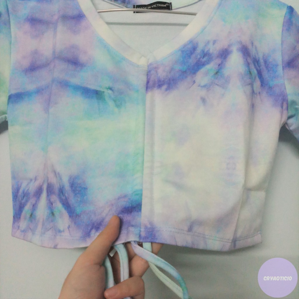 Set Tie Dye bộ áo croptop + quần dài ống rút loang mày Tie Dye