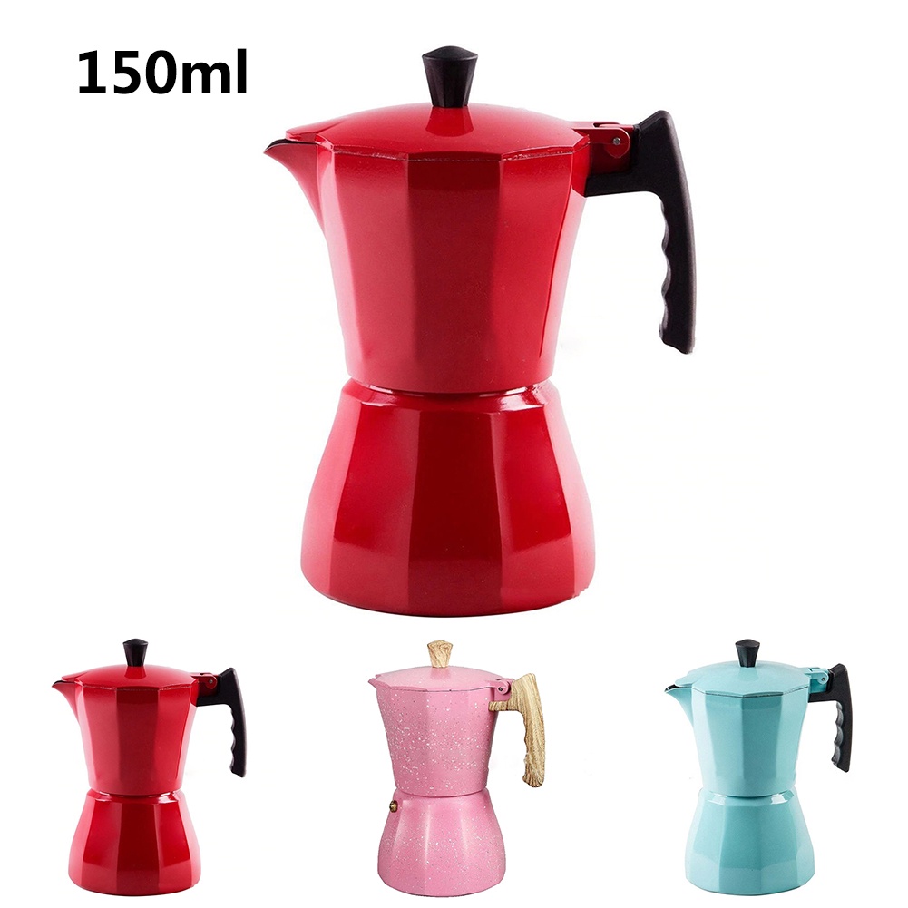 Bình Pha Cà Phê Espresso Siêu Tốc Moka Pot 150/300ml,Bằng Nhôm Cảm Biến