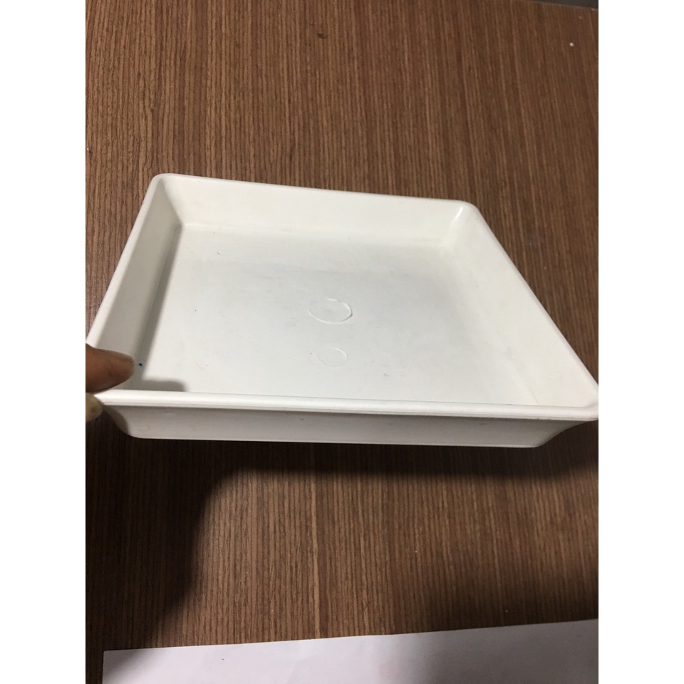 Chậu Vuông Đan Mây, Chậu Trồng Cây Hình Trái Khóm, Chất Liệu Nhựa Tốt - Rất Dày (22x21cm)