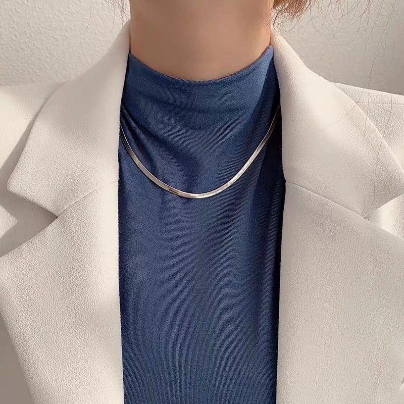 Vòng cổ Xương Rắn Bằng Thép Không Gỉ Màu Vàng/Bạc Thời Trang Unisex