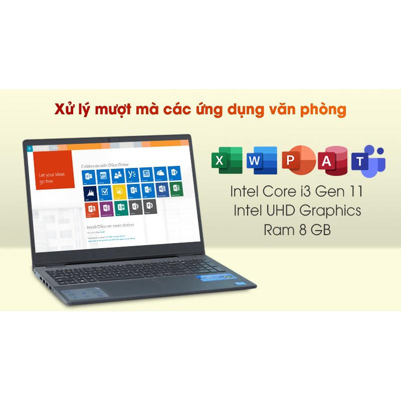 Laptop Dell Vostro 3500/V5I3001W-màuđen/Ram8gb | BigBuy360 - bigbuy360.vn