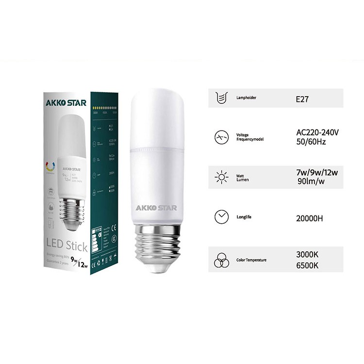 Bóng Đèn LED AKKO STAR 7W 9W 12W ánh sáng trắng