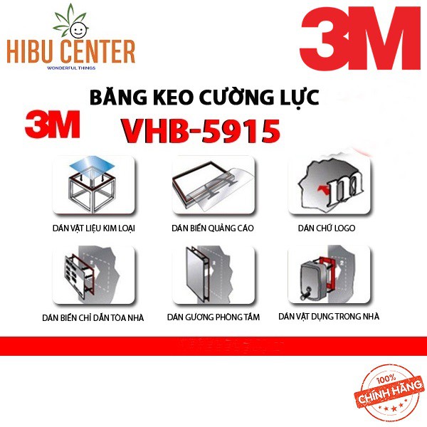 Băng Keo Cường Lực 2 Mặt 3M VHB 5915 (0.4mm) 10mmx33m – Hàng Chính Hãng - HIBUCENTER