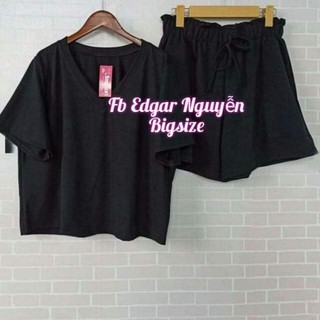 [Hình Thật] Sét đùi áo croptop bigsize (70kg - 95kg)