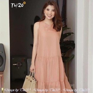 Váy đầm tơ ba lỗ dáng suông V4002, thời trang thiết kế Thi20* phù hợp diện đi làm, đi sự kiện, đi tiệc, đi chơi, đi biển