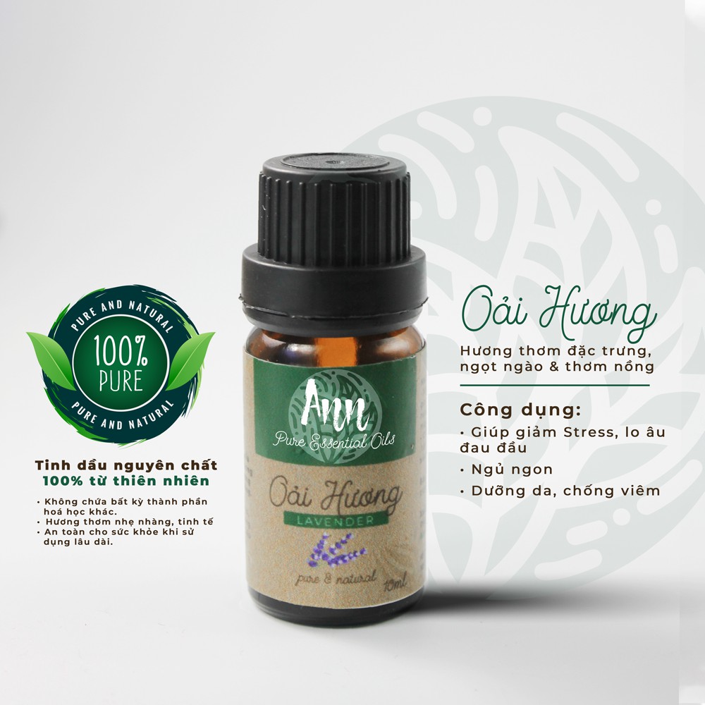 [FREESHIP] Tinh dầu Oải Hương Ấn Độ (10ml) nguyên chất 100% giúp giảm Stress - An toàn khi sử dụng lâu dài