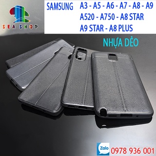 Ốp lưng samsung a3 2015, a5 2016, a7 2017, a8 plus , a9star, a750 nhựa dẻo - vân da - chống sốc - sang trọng