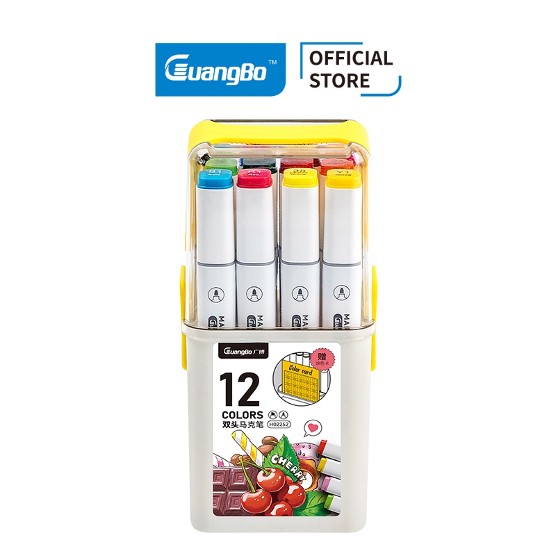 Bút Màu Marker Hai Đầu Guangbo cao cấp - Bộ Bút Marker Chuyên Nghiệp Tô Màu Manga Anime Mỹ Thuật Guangbo - GUBH02252