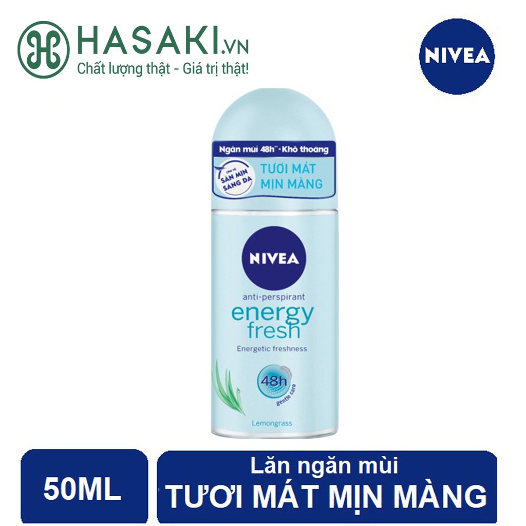 Lăn Khử Mùi Nivea Tươi Mát Mịn Màng Energy Fresh 50ml