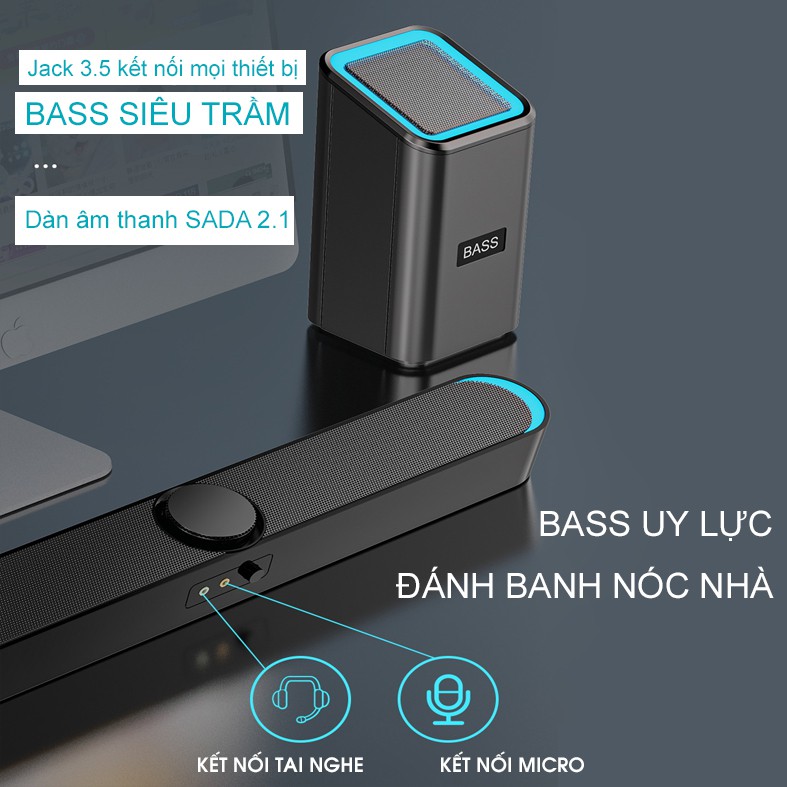 Loa Máy Tính, loa Bluetooth SADA 2.1 SUPER BASS 9D, Kết nối máy tính  laptop PC tivi Mang cả rạp hát về nhà bạn