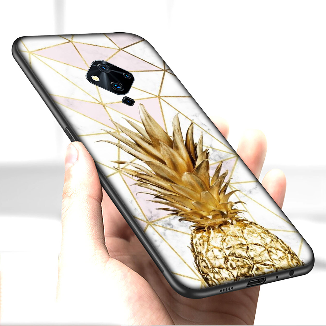 Ốp Điện Thoại Silicon Mềm Họa Tiết Quả Dứa Màu Vàng Kim Cho Huawei P30 Pro Lite Y6 Y7 Y9 Prime 2019 2018 Y9prime