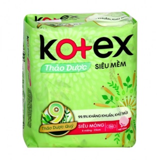 Băng vệ sinh thảo dược siêu mềm siêu mỏng cánh Kotex 23cm