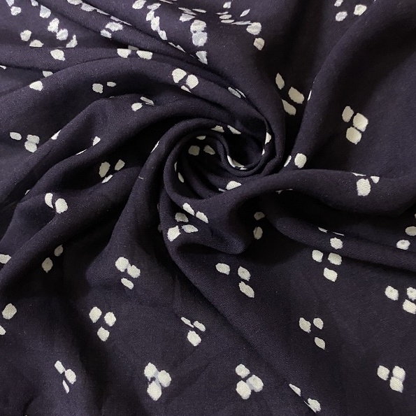 Vải Toile, Lanh Tím Hoa Trắng Nhí Khổ 1m44, Chất Vừa Phải, Mềm Rũ, Không Co Giãn.