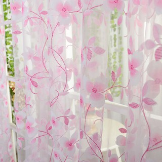 Rèm cửa mỏng họa tiết hoa