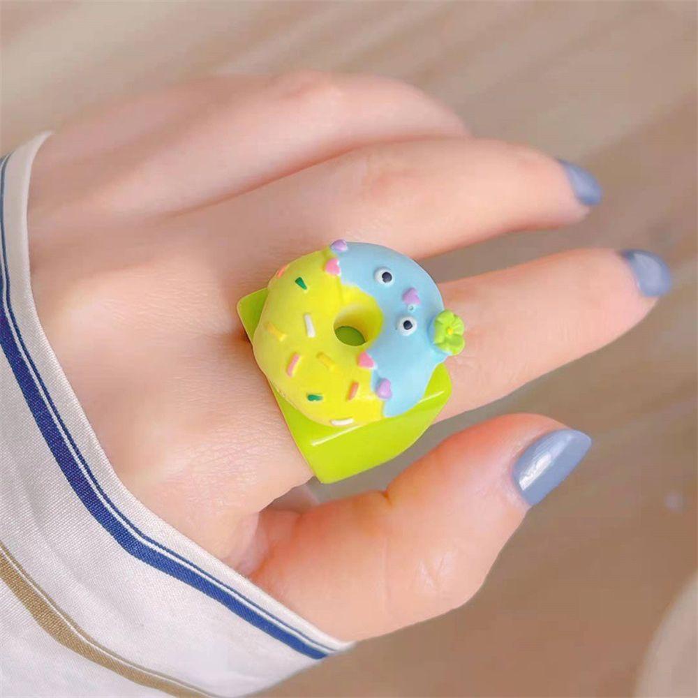 JARRED Nhẫn Nhựa Hình Trái Dâu Tây Dễ Thương Cho Nữ