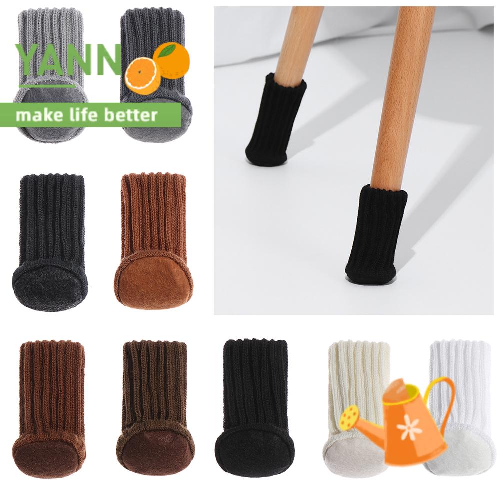 Set 4 vỏ bọc chân bàn ghế vải dệt kim co giãn chống trượt giảm tiếng ồn bảo vệ sàn nhà tiện lợi