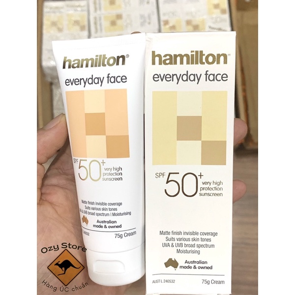 KEM CHỐNG NẮNG HAMILTON Everyday Face SPF 50+ Nội địa Úc 75g