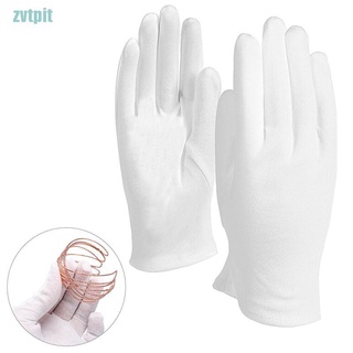 Set 4 Đôi Găng Tay Cotton Mềm Mỏng Màu Trắng Chuyên Dụng Cho Công Nhân