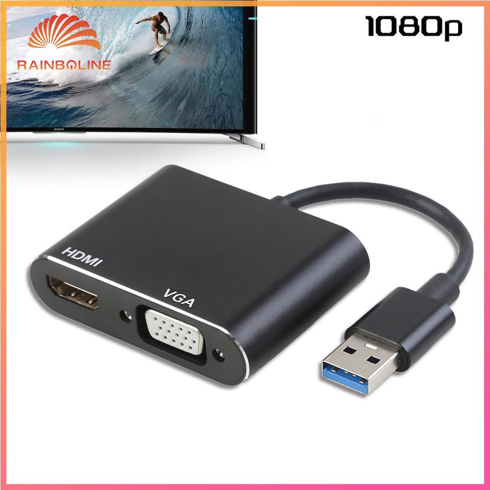 Bộ Chuyển Đổi Usb 3.0 Sang Hdmi-Compatible Vga 1080p Cho Windows 7 / 8 / 10 Pc Tv | BigBuy360 - bigbuy360.vn