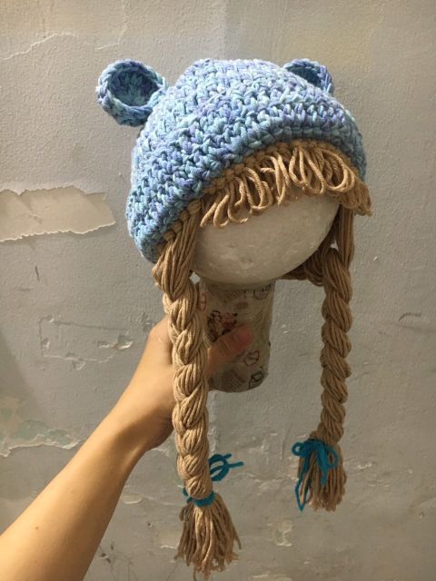 Nón len gấu 2 bính tóc