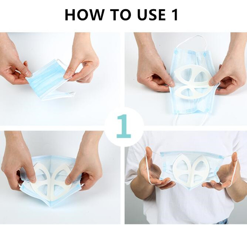 Bộ 8 Giá Đỡ Khẩu Trang 3d Mềm Mại Có Thể Gấp Gọn Tiện Dụng