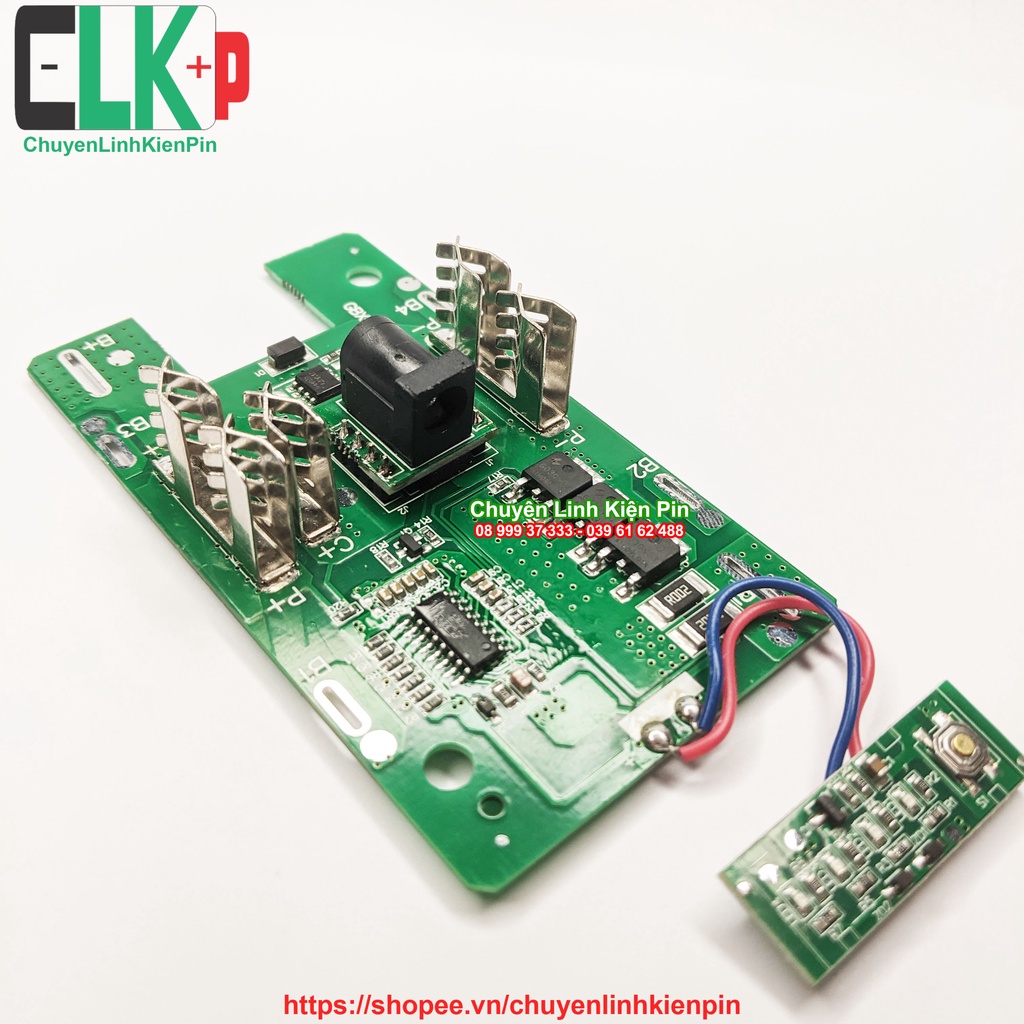 [ NEW MKT217 DC ] Vỏ mạch Makita 21700 18V 8Ah adapter có led báo pin đóng 10 cell mẫu mới ( CLKP _323 )