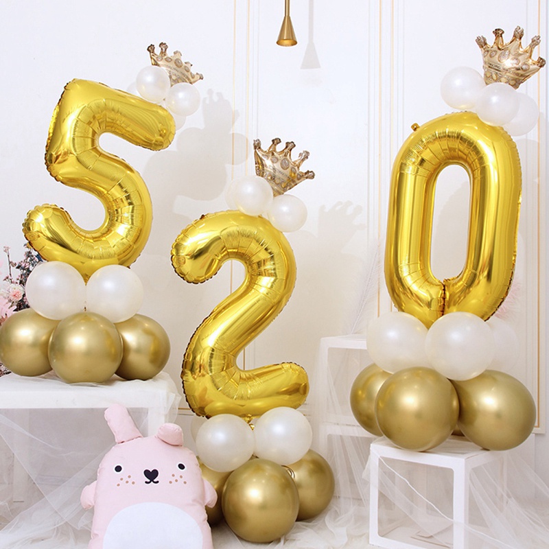 Bong Bóng Số 0-9 32Inch Trang Trí Tiệc