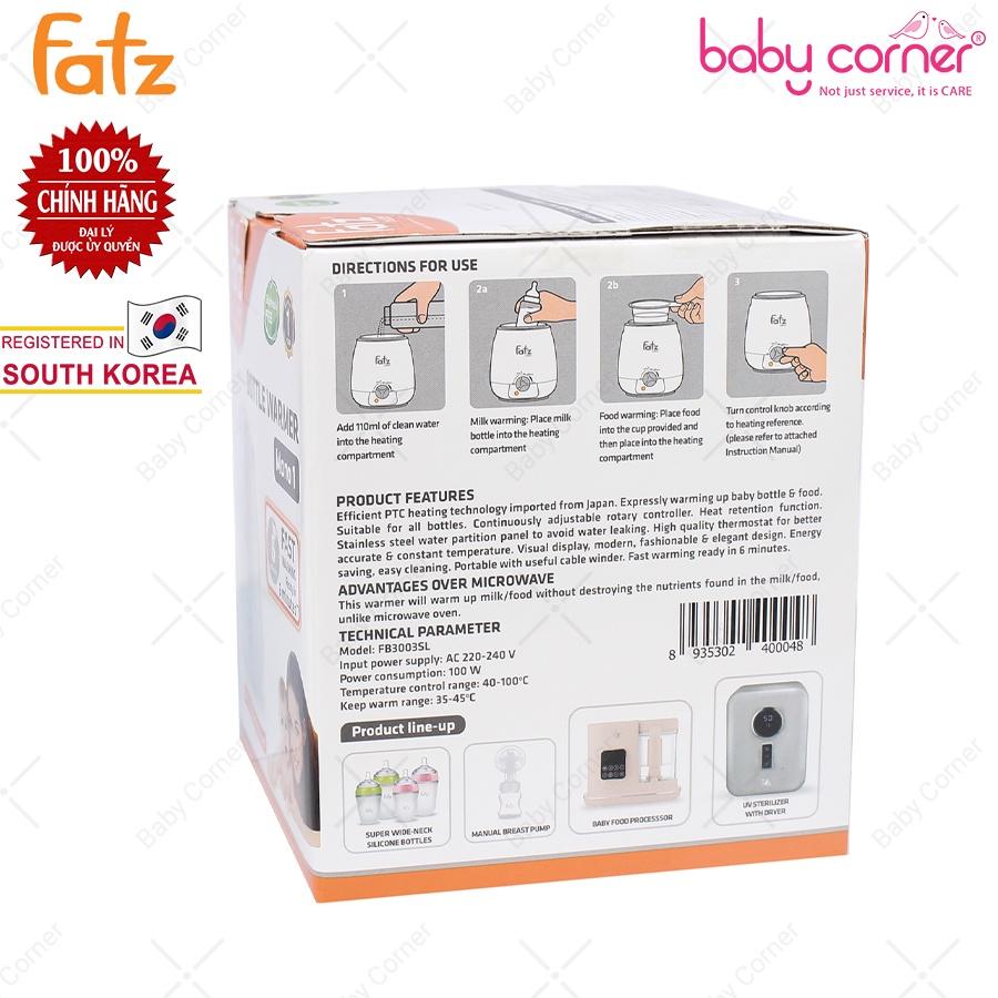 Máy Hâm Sữa 3 Chức Năng Mono 1 Fatz Baby FB3003S