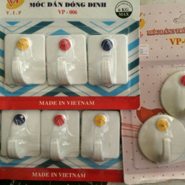 Bộ 3 móc dán tường đóng đinh
